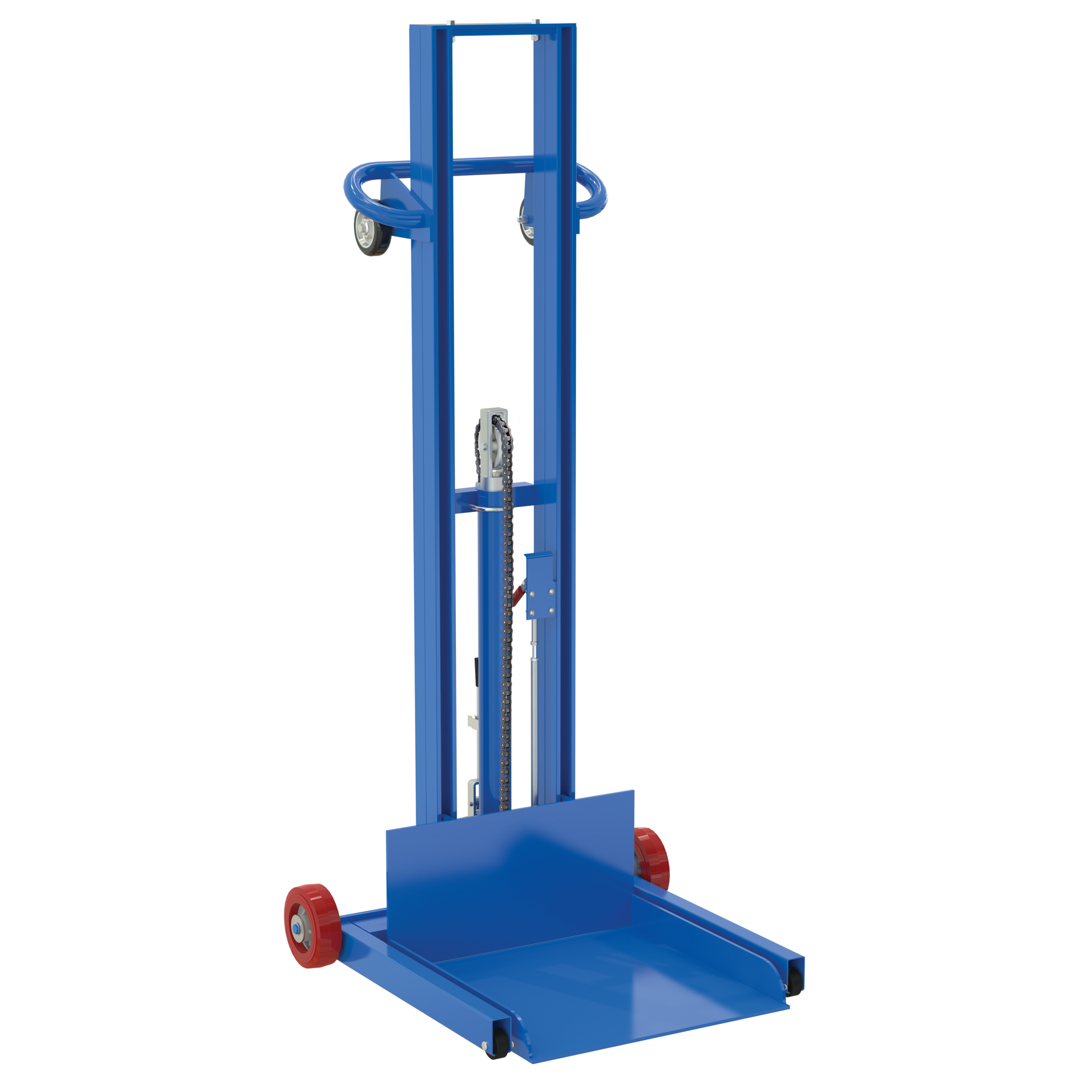 Vestil Steel Low Profile Lite Load Lift — 20in. x 20in. Platform, 400-Lb. Capacity, Foot Pump, Fixed Wheels, Blue, Model# LLPH-500-FWFL